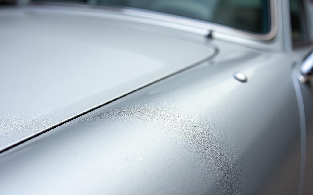 Before ceramic coating on a silver Porsche 911.